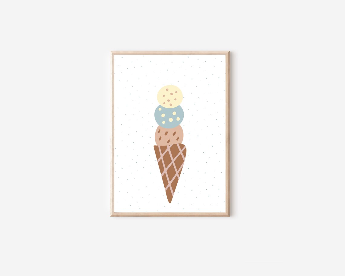 Modern Nursery Ice Cream Cone Poster Print - Image 4