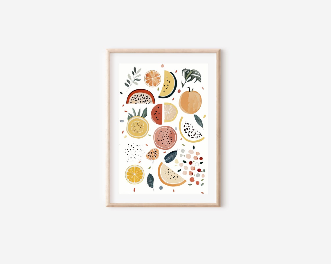Fruit Wall Art Fruit Art Print Kitchen Decor Watercolor Decor Kitchen Watercolor Fruit Poster Boho Art Print Boho Kitchen Print - Image 4