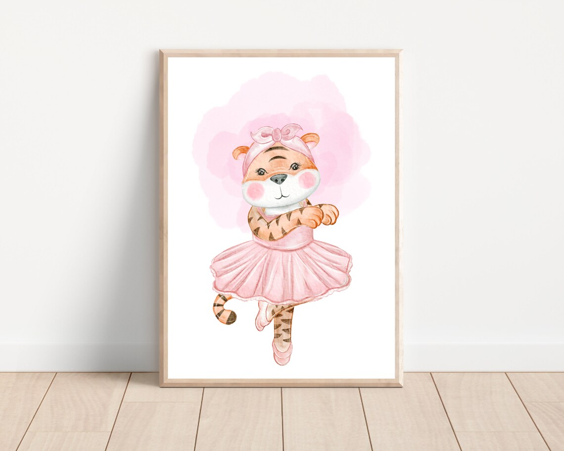 Baby Ballerina Animal Watercolor Nursery Art Set - Image 3