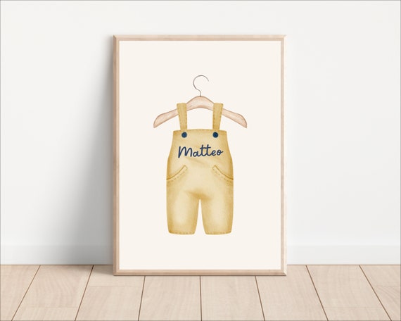 Boho Watercolor Personalized Name Sign Nursery Art Print