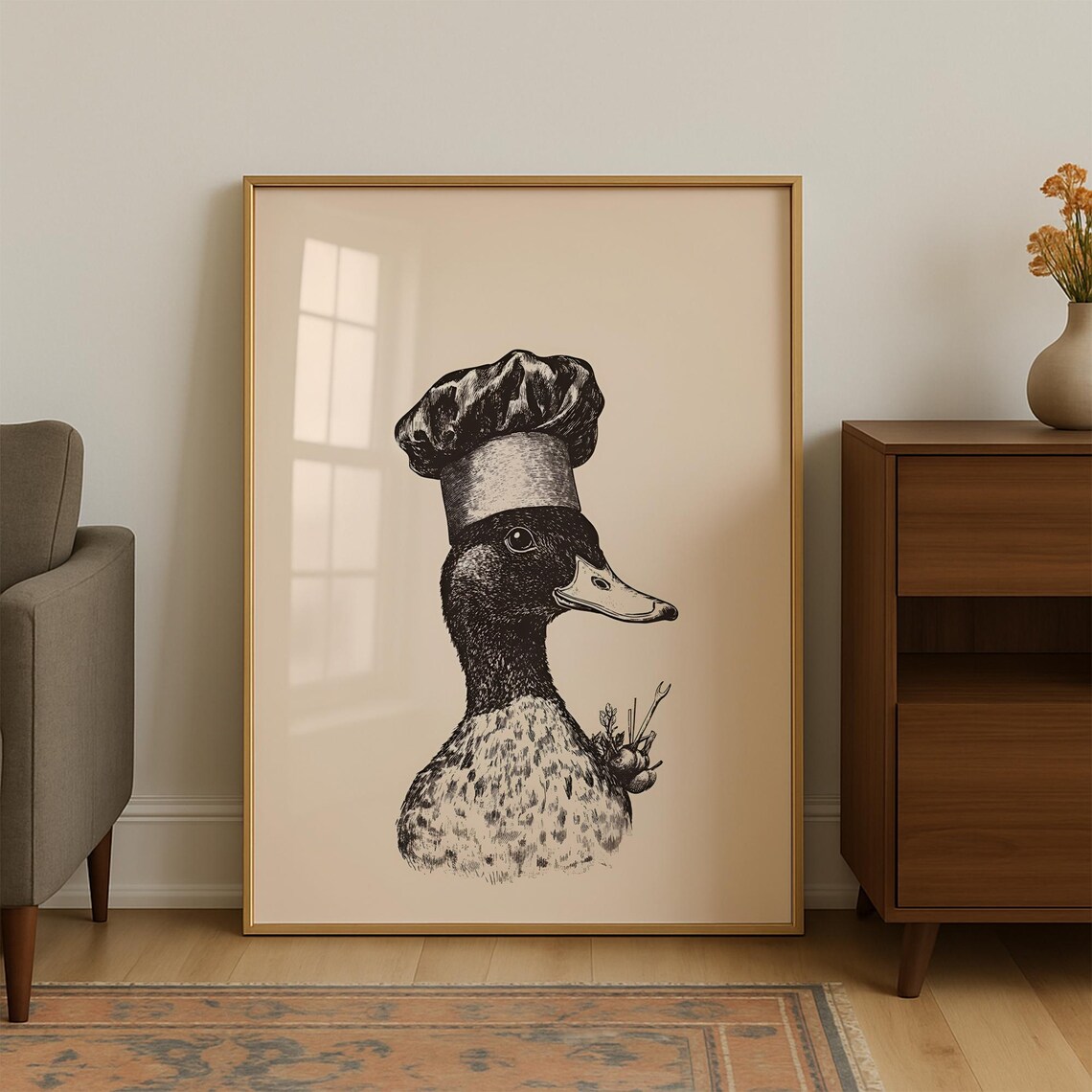 Duck Print Kitchen Wall Art Preppy Prints Funny Apartment Decor