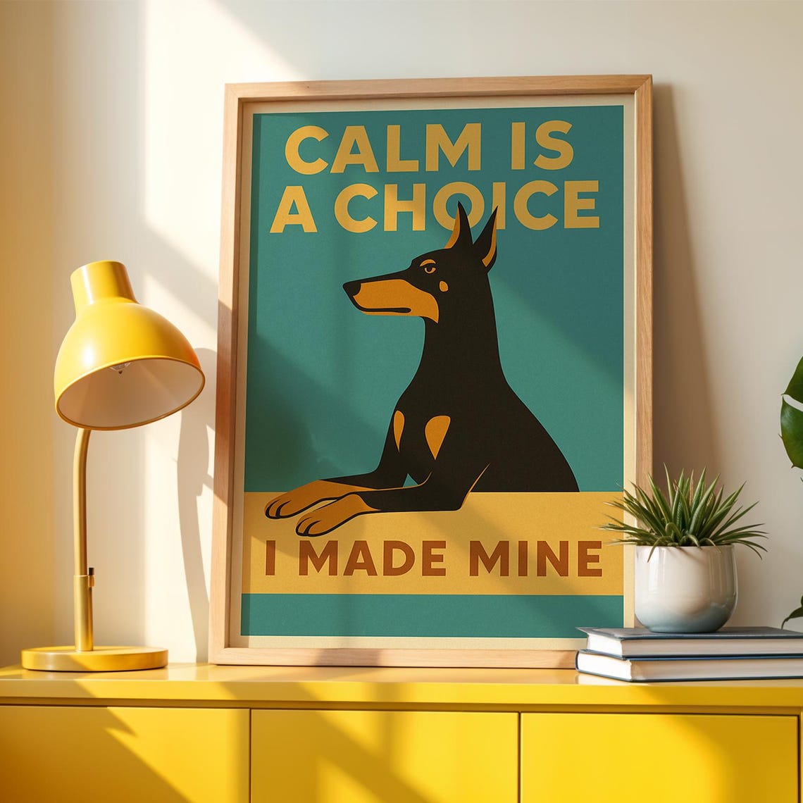 Doberman Pinscher Calm Is a Choice I Made Mine Funny Dog Poster