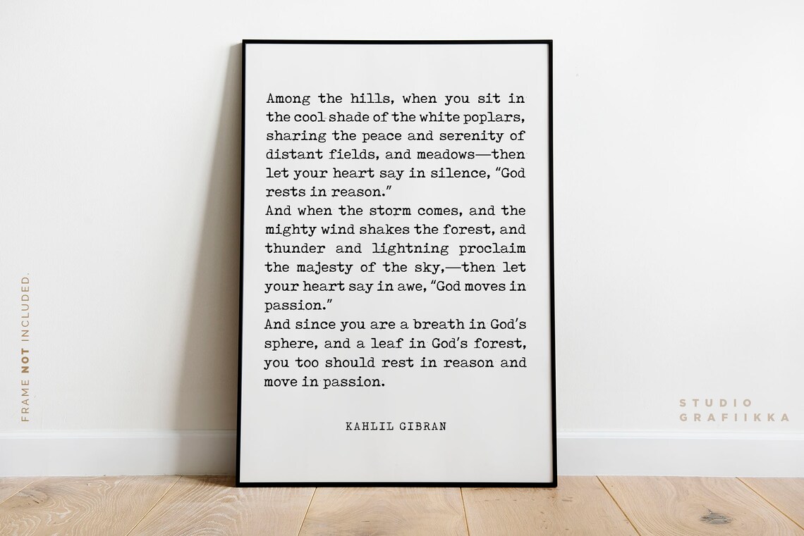 Kahlil Gibran Rest in Reason Move in Passion Typewriter Poster - Image 2