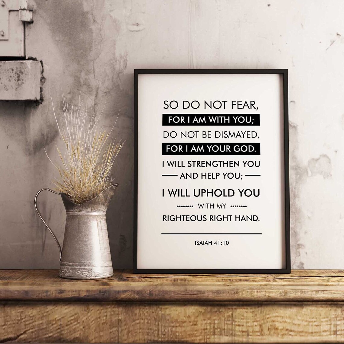 Isaiah 41:10 Bible Verse, Minimalist Scripture Art - Image 2