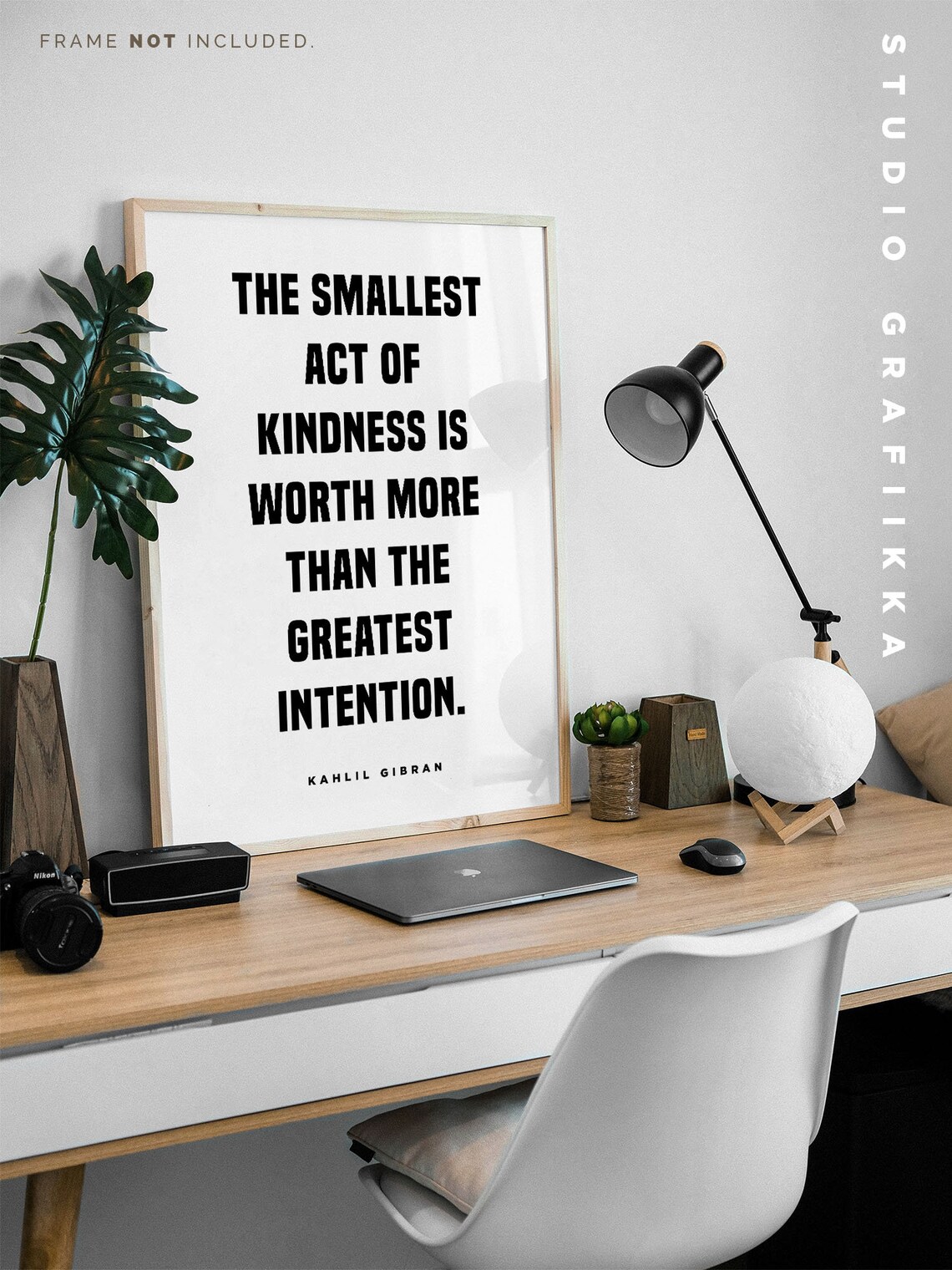 Kahlil Gibran Smallest Act of Kindness Bold Caps Quote Poster - Image 3