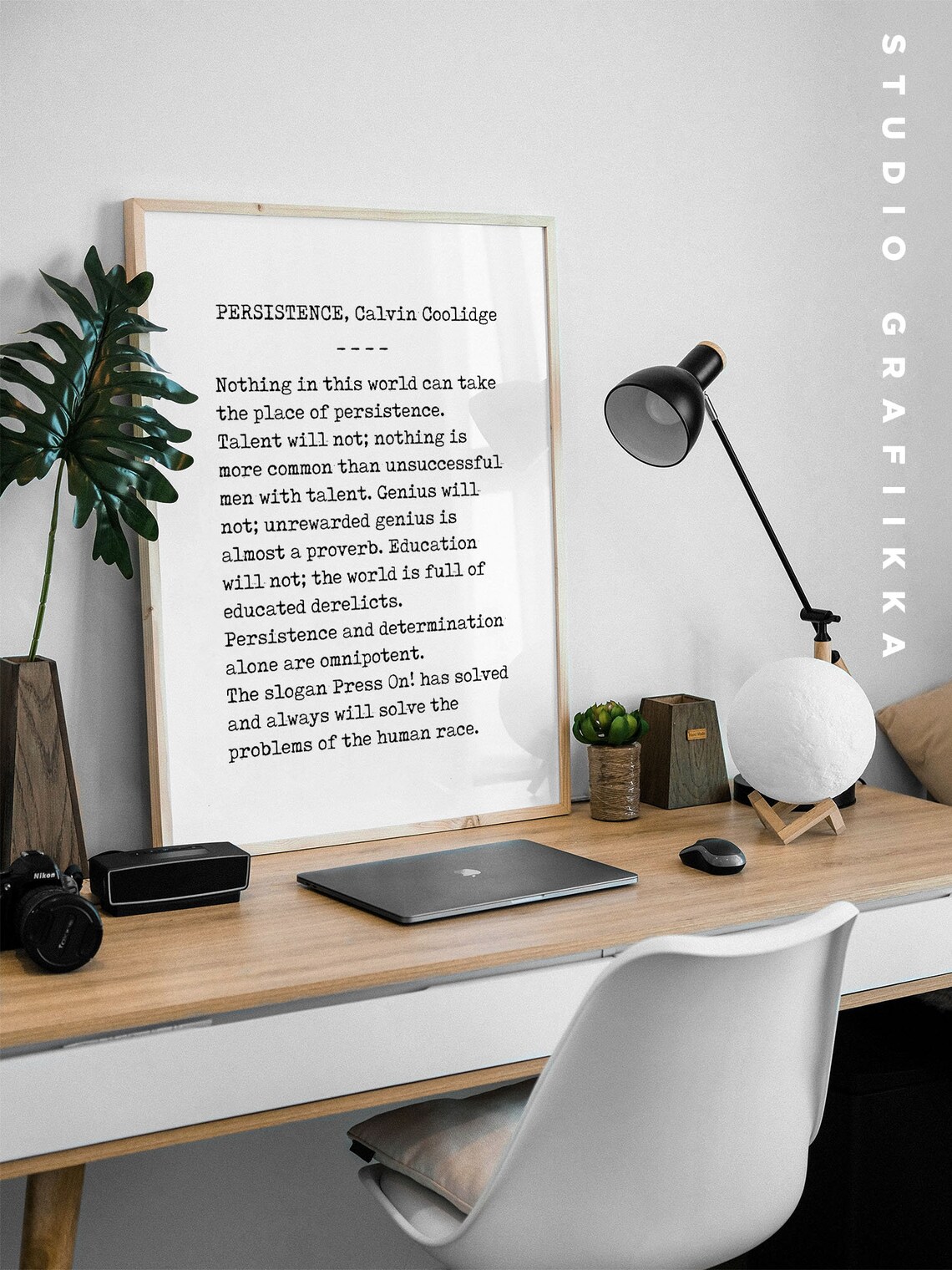 Persistence Calvin Coolidge Motivational Quote Typewriter Print - Image 3