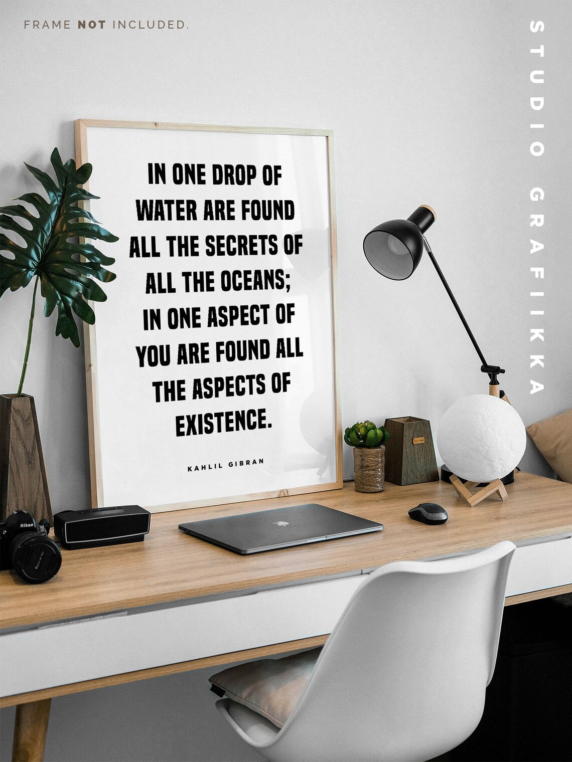 Kahlil Gibran In One Drop of Water Bold Caps Statement Poster - Image 2