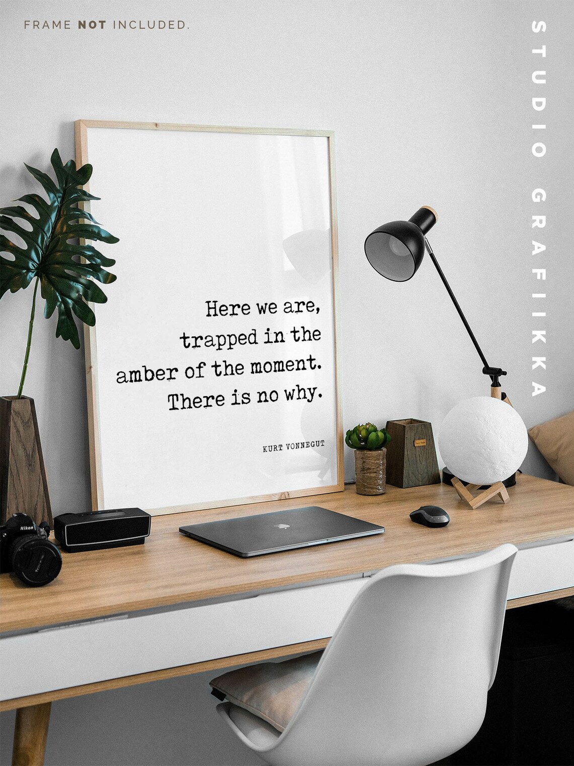 Kurt Vonnegut Trapped In The Amber Of The Moment Literary Quote Poster - Image 3