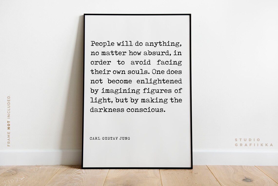 Carl Gustav Jung Making The Darkness Conscious Wise Quote Poster - Image 2