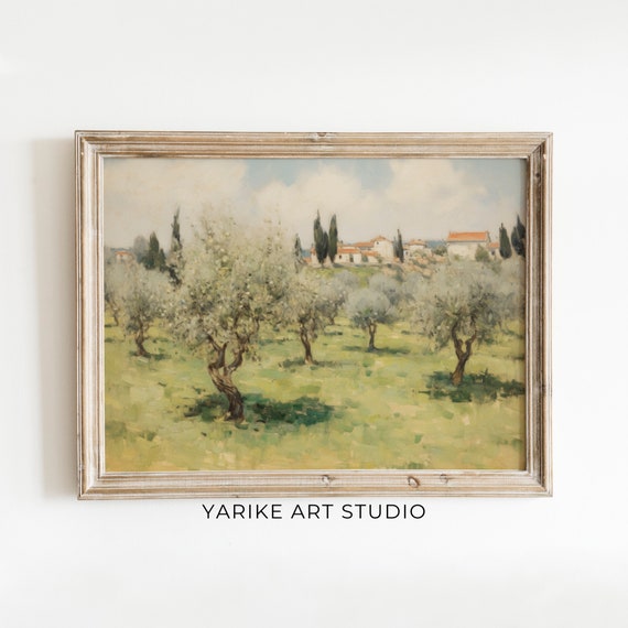 Cottage Tree Garden Countryside Vintage Oil Painting Cottagecore Wall Art Decor Farmhouse Print 456