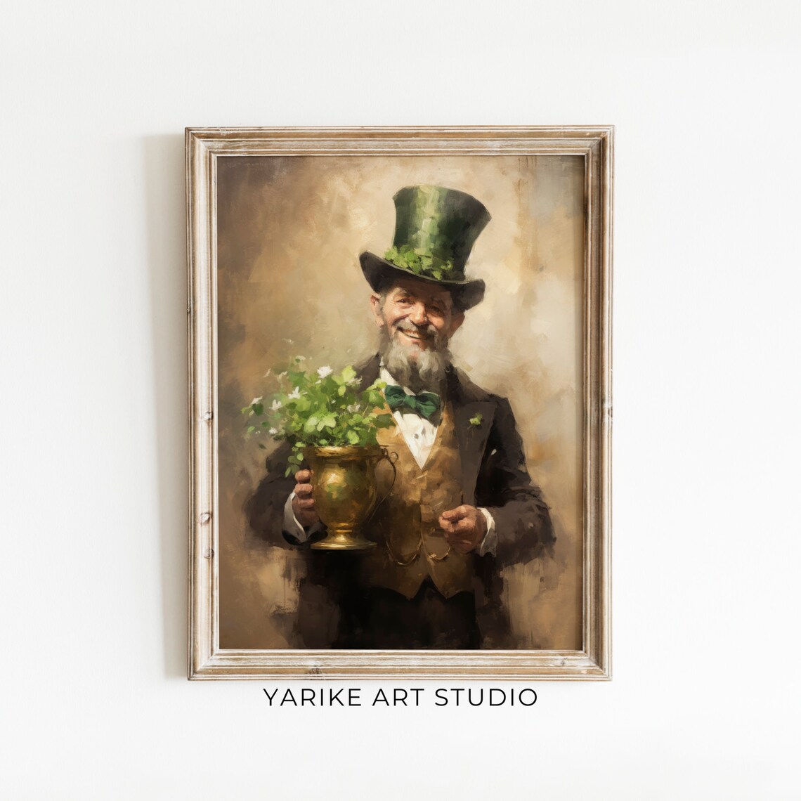 St Patricks Portrait Art Print, Spring Decor