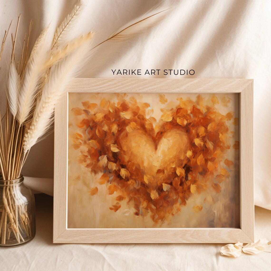 Heart of Golden Autumn Leaves Warm Fall Foliage Thanksgiving Poster - Image 2