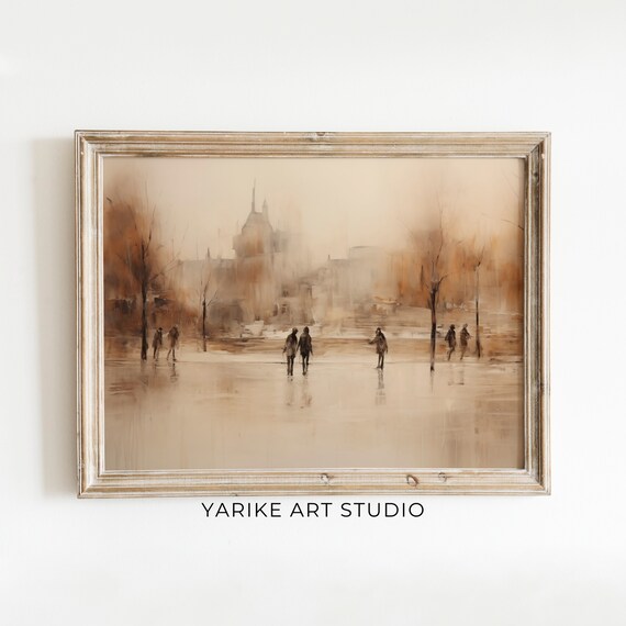 Vintage Autumn Landscape Painting Fall Home Decor Autumn Painting Autumn Decor Rustic Fall Decor Moody Wall Art City Wall Art Autumn 47 Ai