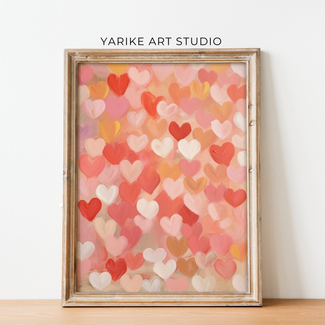 Pattern Of Painted Hearts In Red Pink Orange Valentine Poster - Image 6