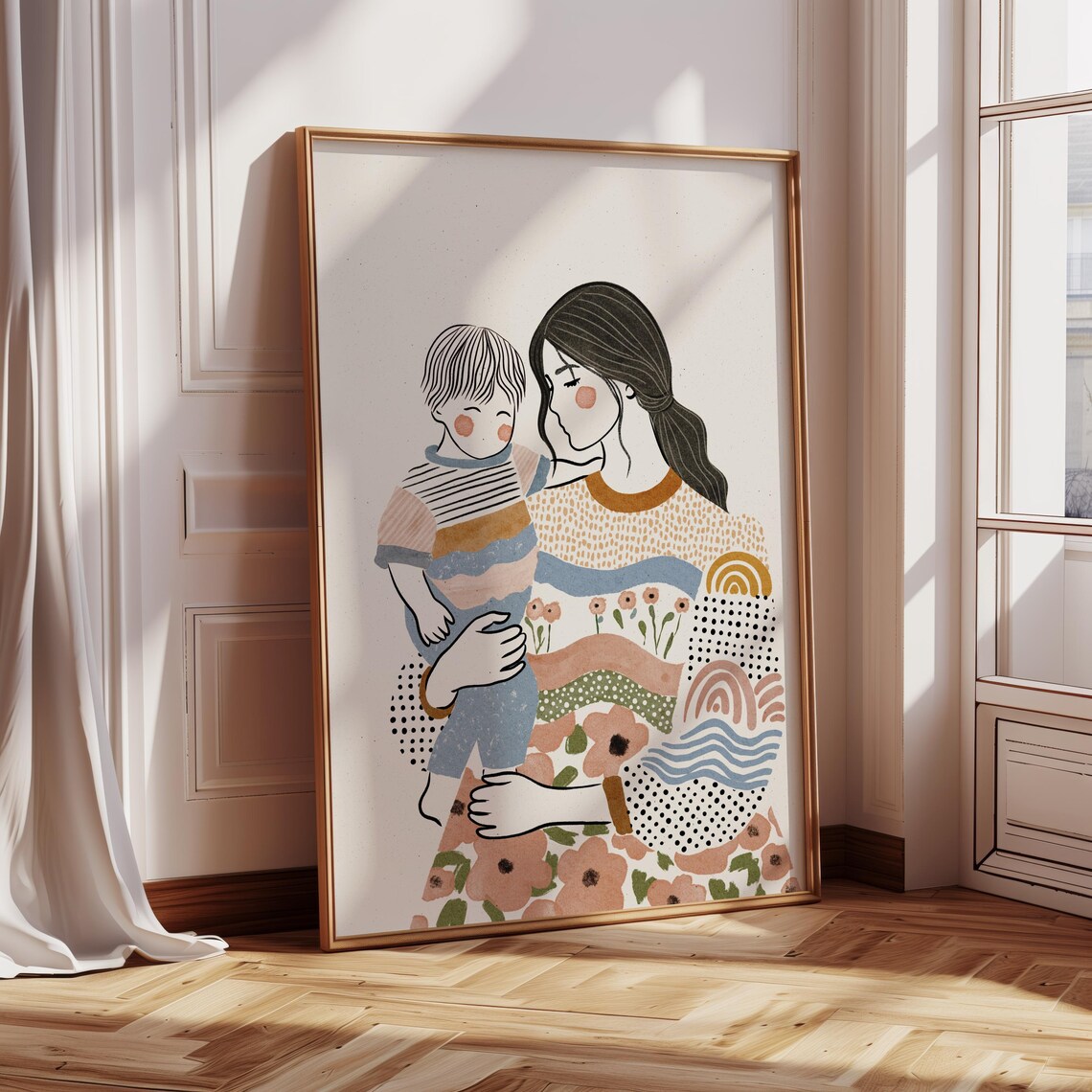 Mother And Son, Mummy And Me Gift, Art Print - Image 2