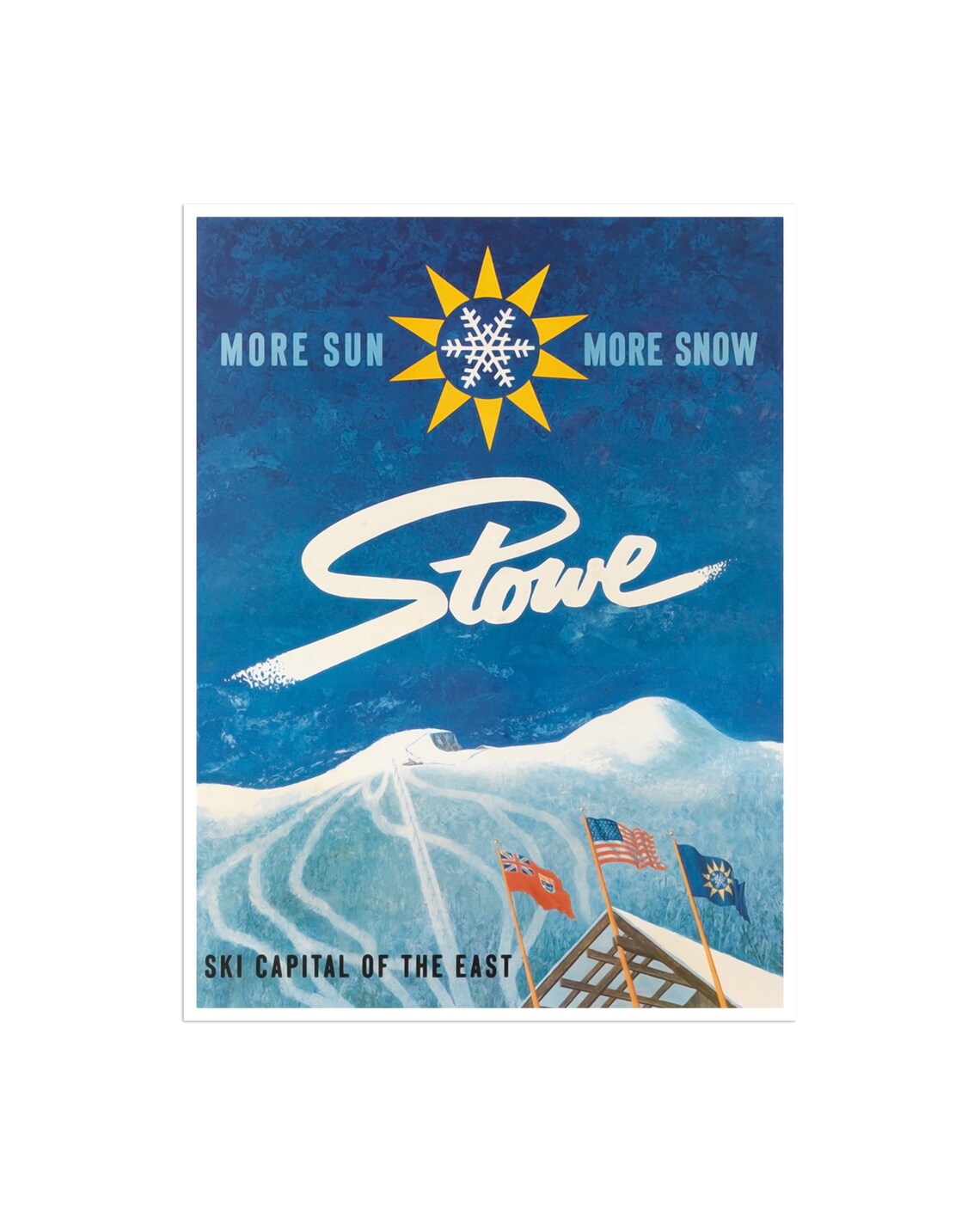 Stowe Vermont Vintage Ski Capital of the East Travel Art Poster