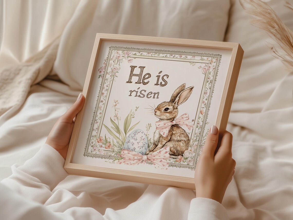 He Is Risen Easter Sign, Christian Scripture Quote - Image 2