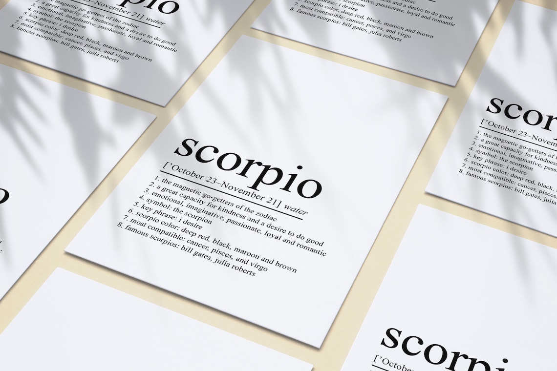 Scorpio Definition Print, Zodiac Birthday Gift - Image 2