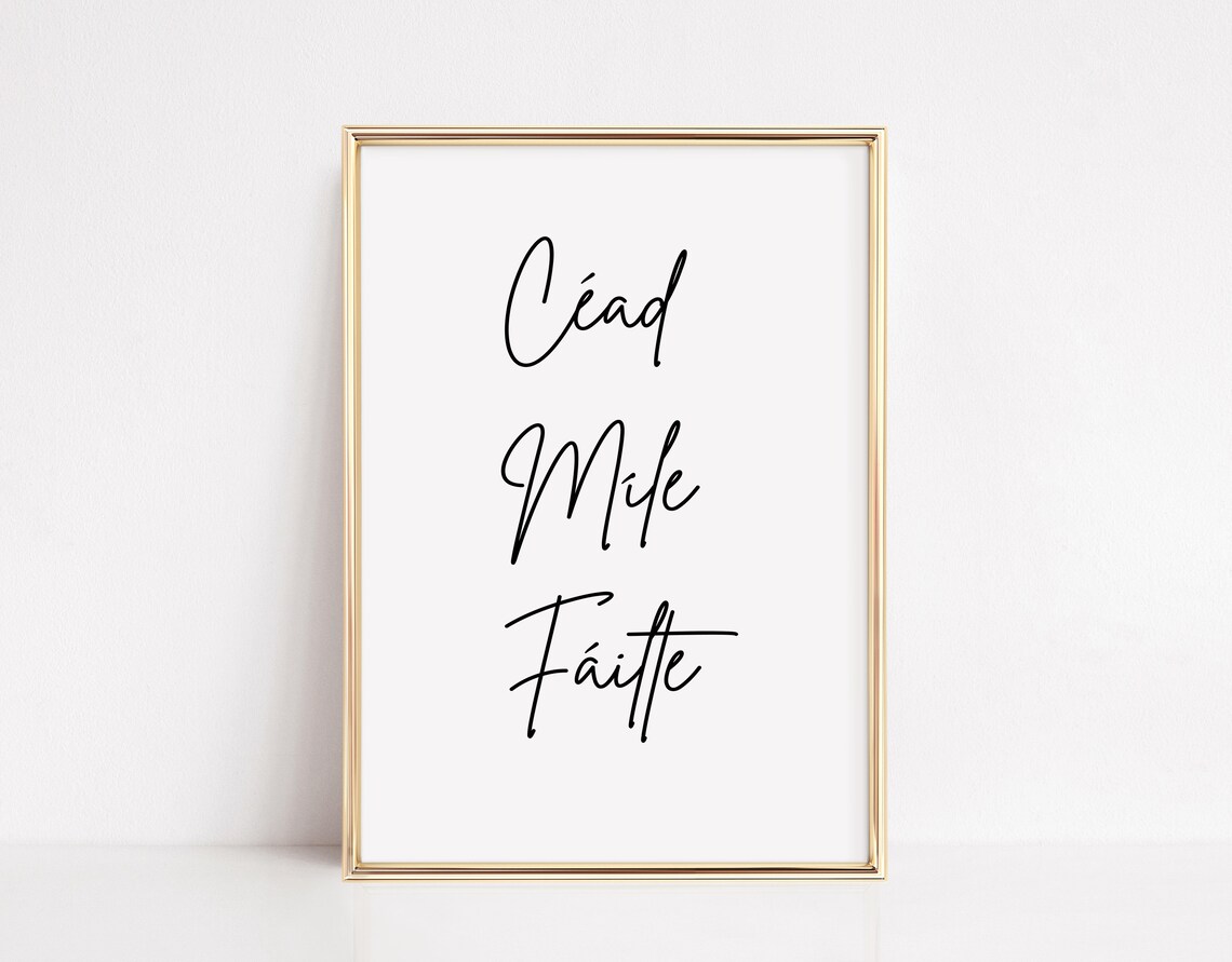Cead Mile Failte Irish Home Decor Art Print
