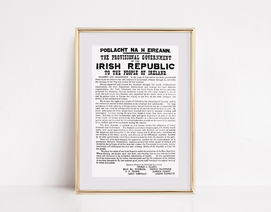 Irish Proclamation Irish Decor Poster Print