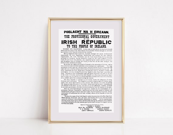 Irish Proclamation Irish Decor Poster Print