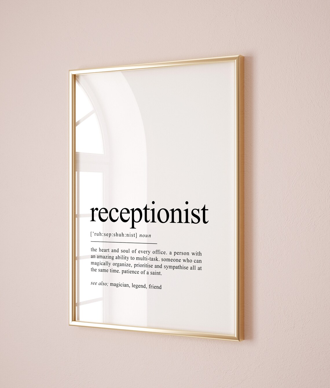 Receptionist Definition Art Print, Office Decor - Image 2
