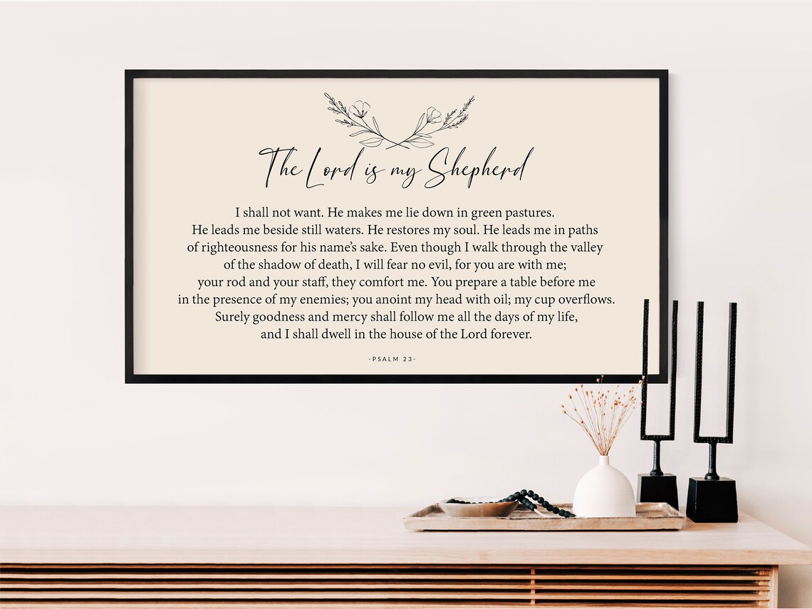 Psalm 23 Scripture Art, Christian Wall Art Print - Image 2