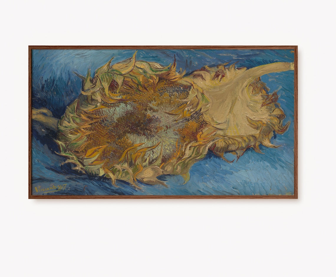 Van Gogh Two Sunflowers Post-Impressionist Classic Art Poster