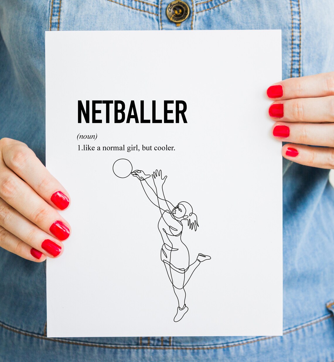 Netballer Print, Netball Team Gift Poster - Image 2