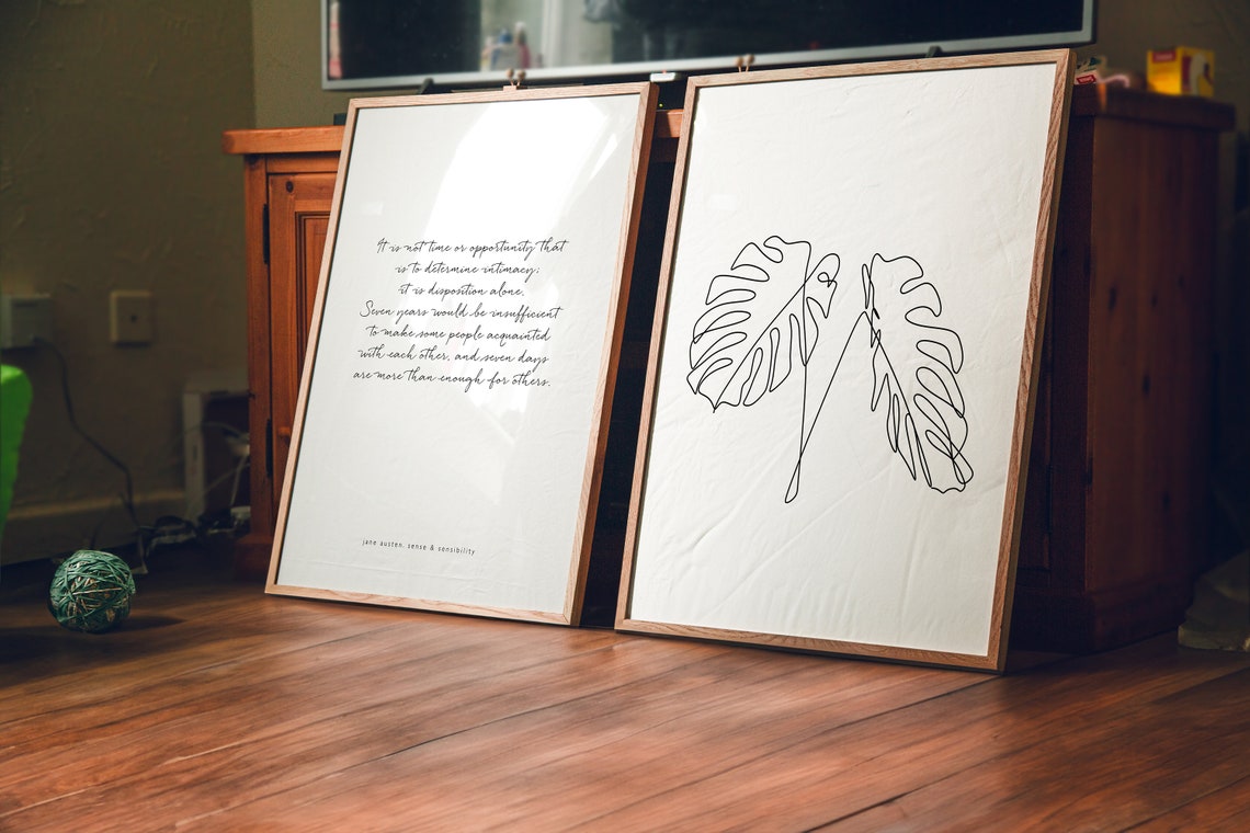 Jane Austen Sense And Sensibility Quote Elegant Script Poster - Image 2