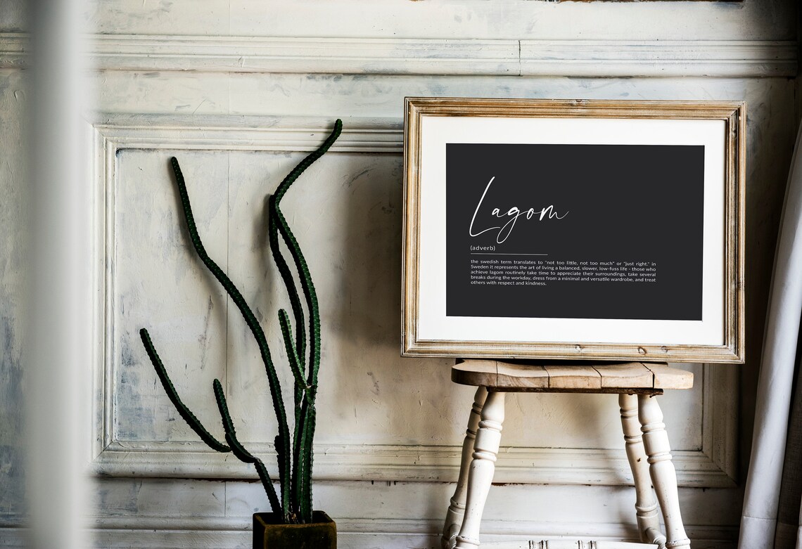 Lagom Definition Poster, Scandinavian Quote Art Print - Image 2