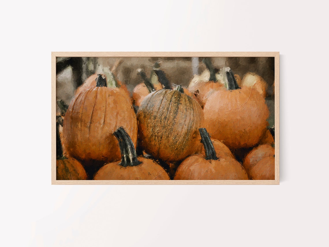 Vintage Fall Pumpkins Patch Rustic Autumn Harvest Scene Art Print - Image 2