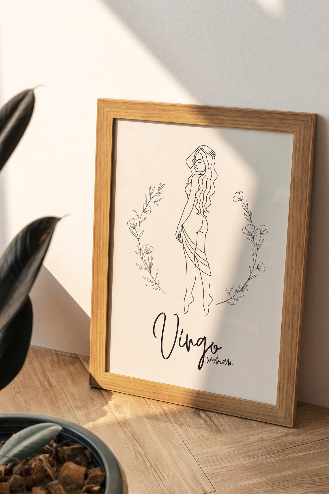 Virgo Woman Zodiac Minimalist Line Art Astrology Star Sign Poster - Image 2