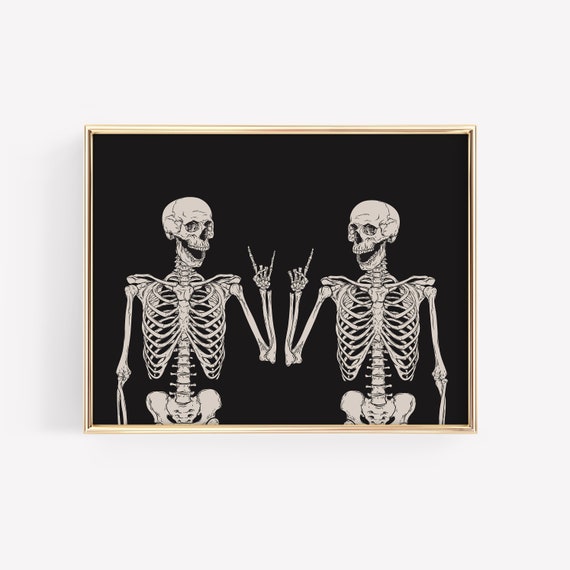 Funny Skeleton Halloween Decor Art Print