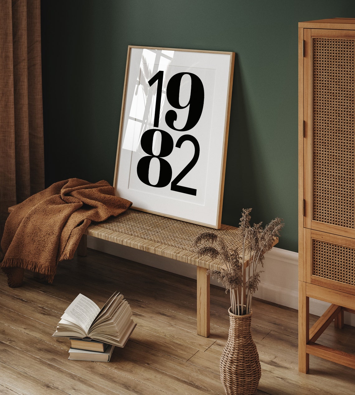 1982 Birth Year Bold Retro Number Typography Birthday Gift Poster - Image 2