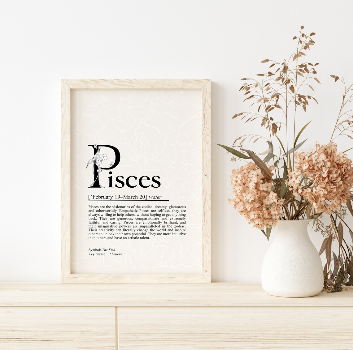 Pisces Definition Art Print, Zodiac Sign Astrology - Image 2