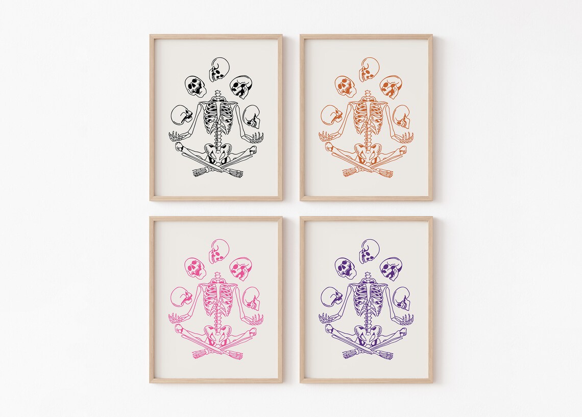 Funny Skeleton Halloween Poster, Holiday Wall Art - Image 2