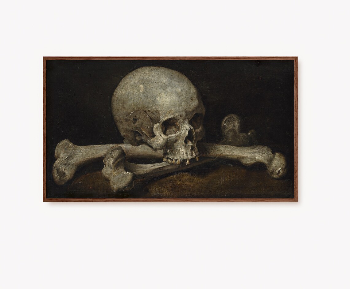 Halloween Skull Dark Academia Gothic Art Print
