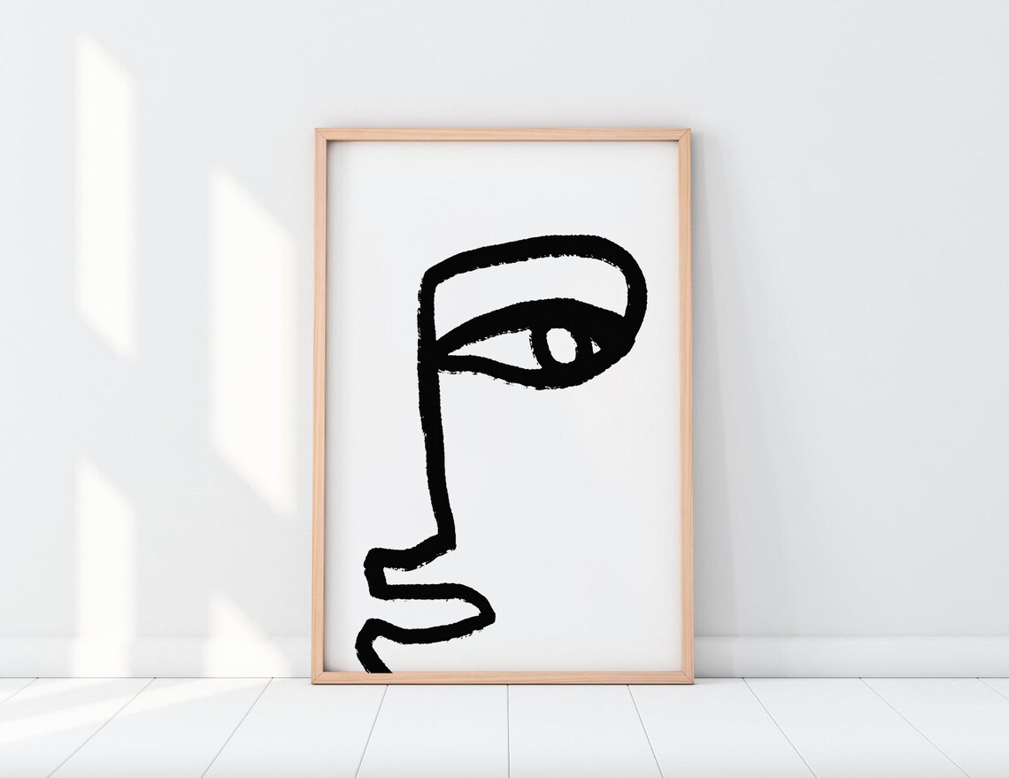 Abstract Line Art Woman Face Minimalist Art Print