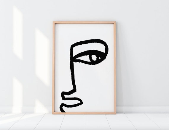 Abstract Line Art Woman Face Minimalist Art Print