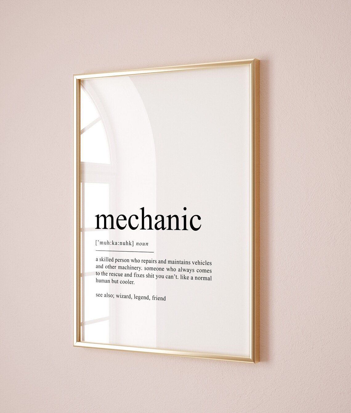 Mechanic Definition Art Print, Garage Decor - Image 2