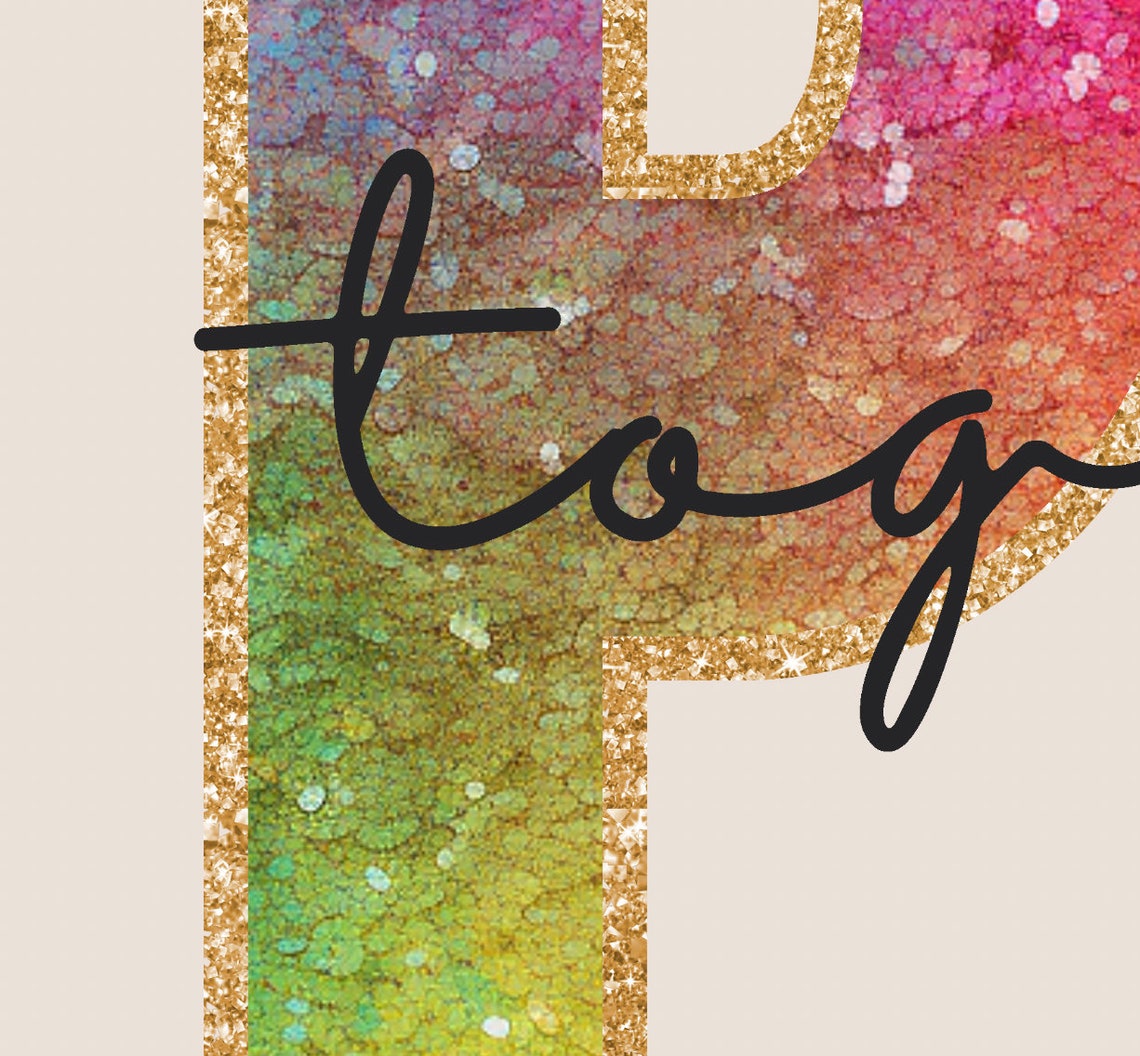 PRIDE Together We Can Rainbow Glitter LGBTQ Motivational Poster - Image 2
