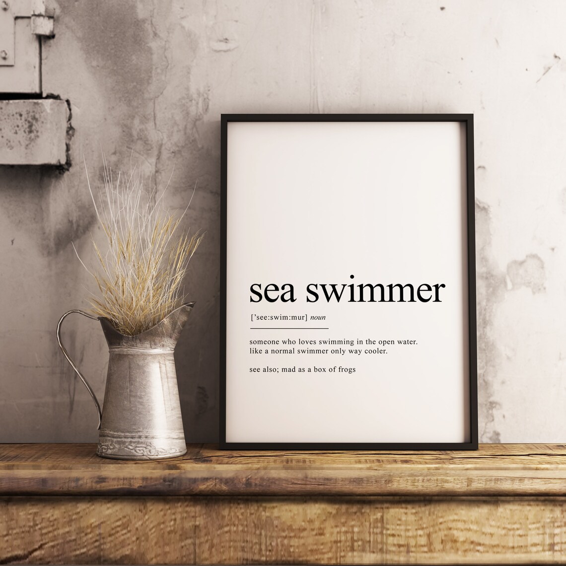 Sea Swimmer Definition Art Print, Gift For Her - Image 2