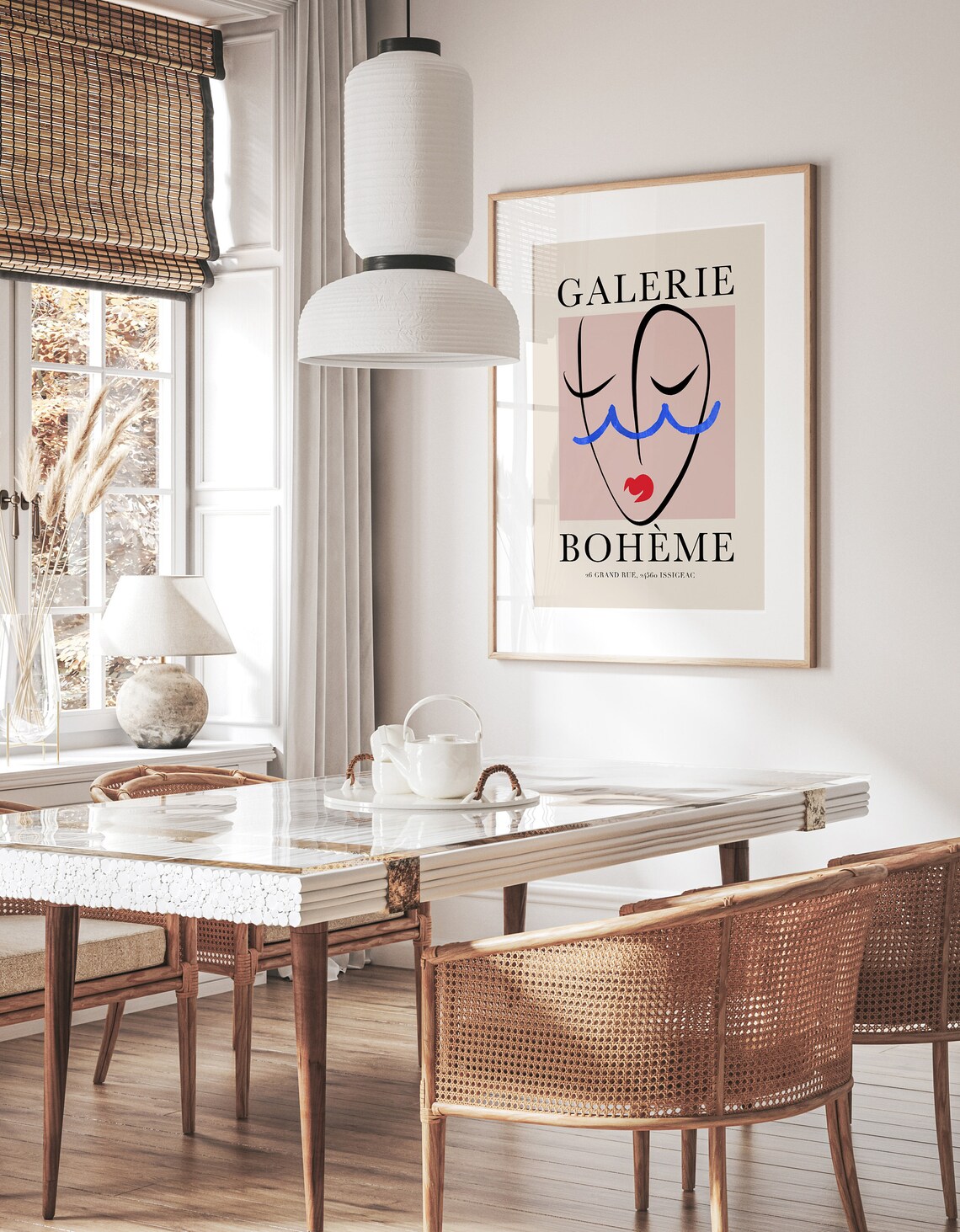 Galerie Boheme Abstract Line Face Modern French Exhibition Poster - Image 2