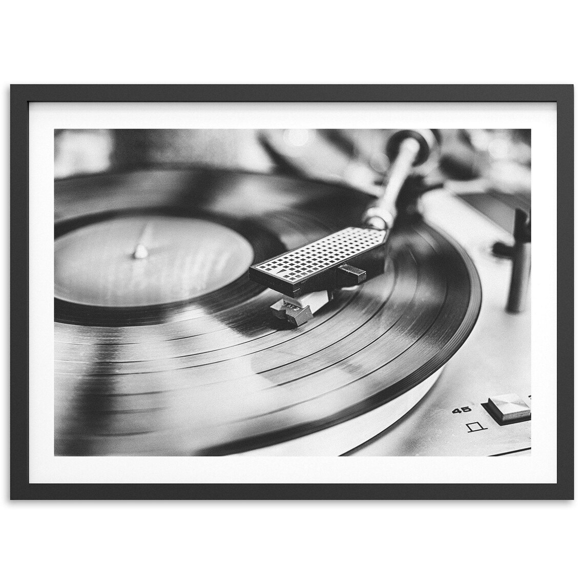 Vintage Music Art Print, Retro Record Player
