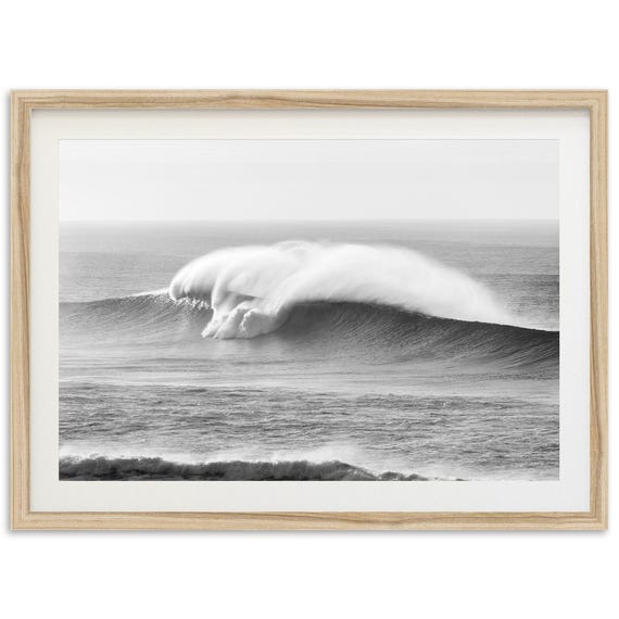 Big Wave Surf Art Print, Black And White Seascape