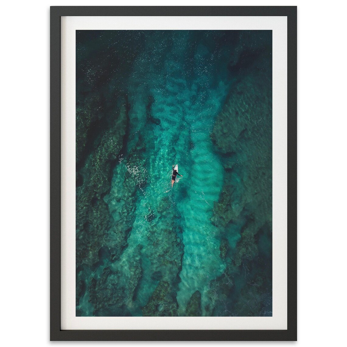 Aerial Surf Pipeline Hawaii Coastal Travel Poster