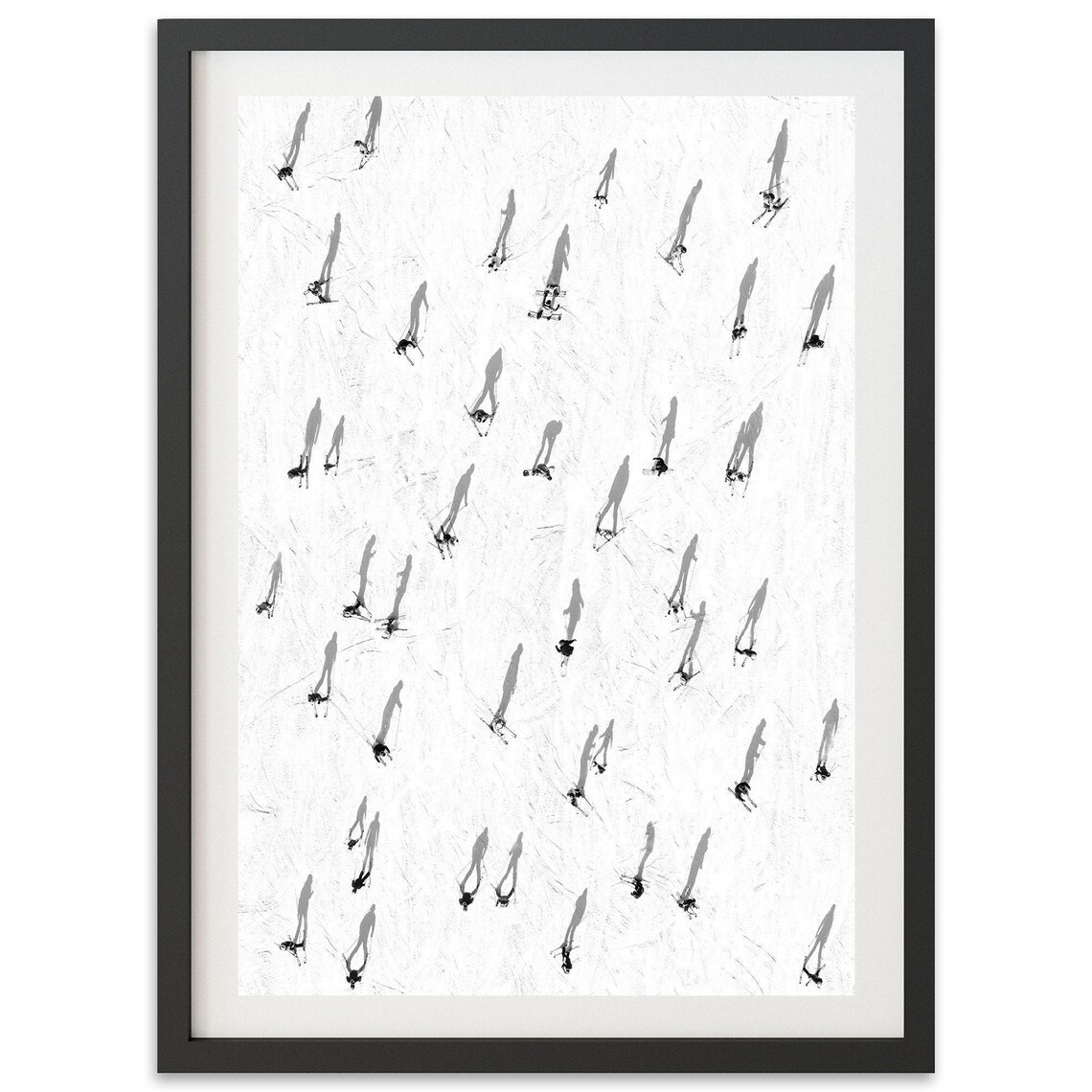 Mountain Ski Print, Black And White Winter Cabin Wall Art