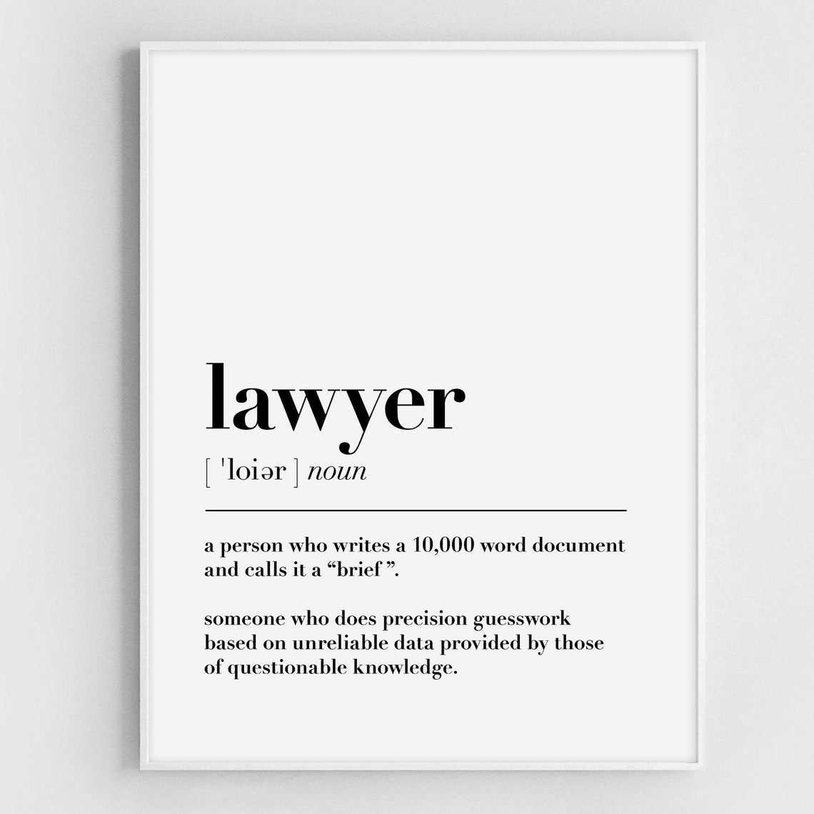 Lawyer Definition Poster, Gift For Lawyer - Image 2