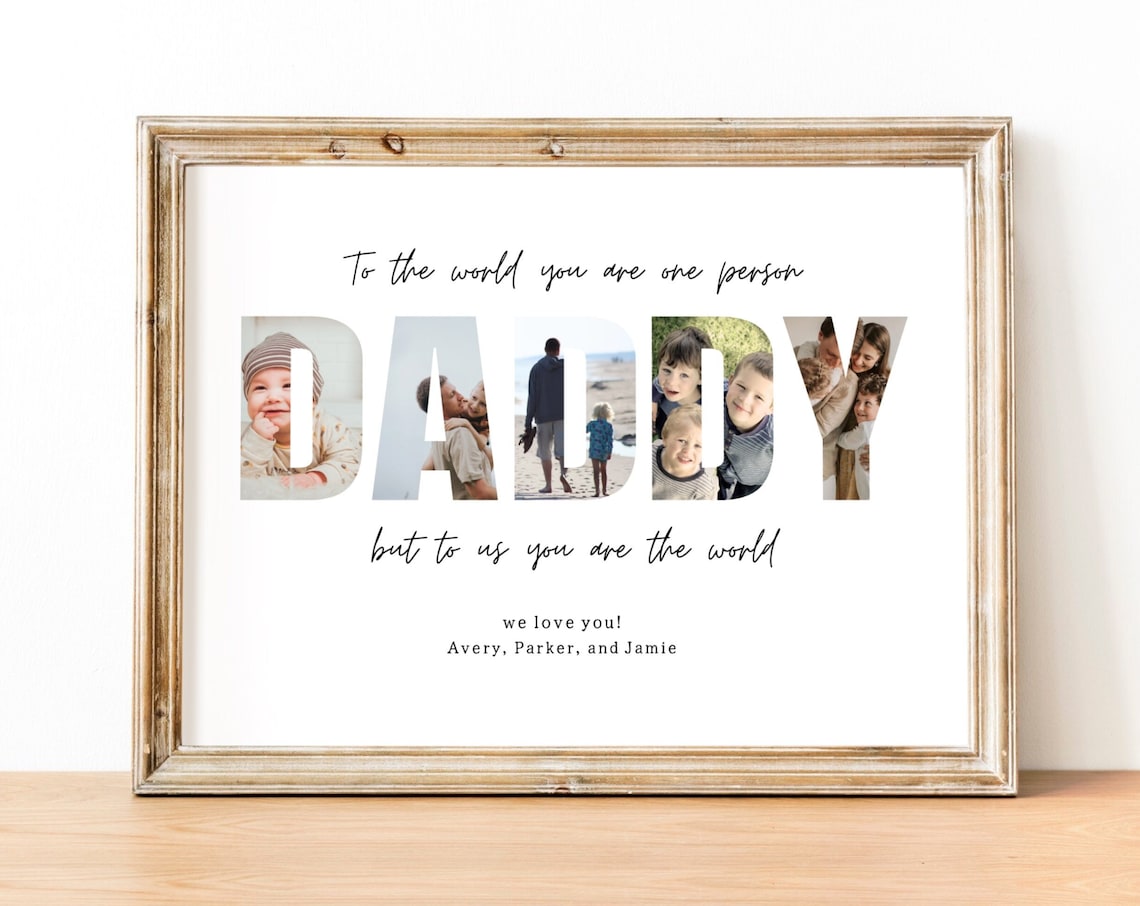 Custom Father's Day Photo Collage Wall Art Print